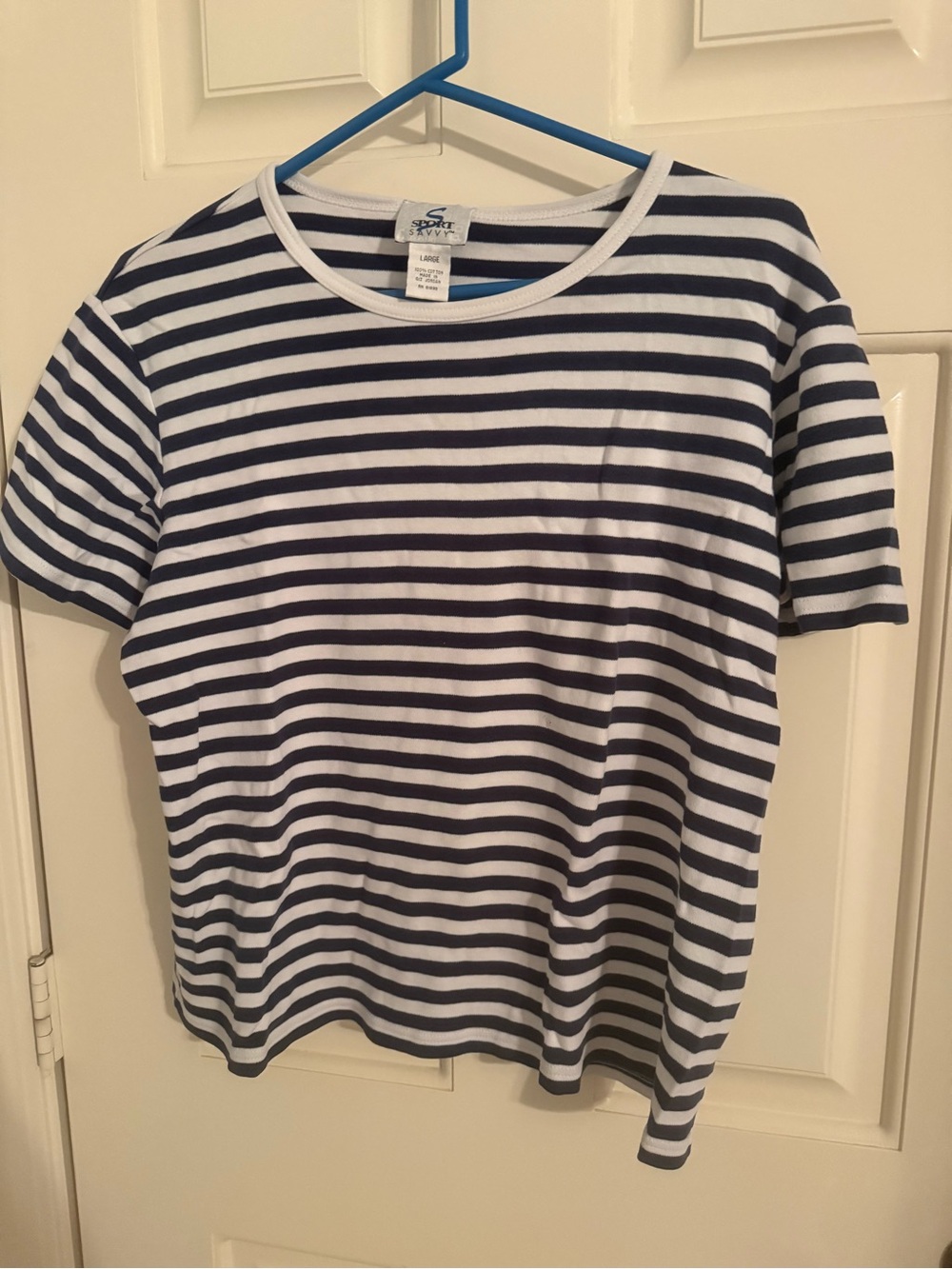 Savvy Navy and White Striped Short Sleeve Tee